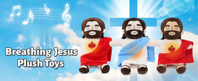 1pc Christmas Jesus Plush Doll Stuffed Kids  Singing ,Breathing, Belly Glow Savior Plush Toys Party Favors For Boys And Grils Companion Toys
