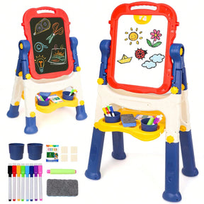 Art Easel For Kids, Adjustable Standing Rotatable Double Sided Easel With Painting Accessories For Toddlers Boys & Girls Age 2/3/4/5, Standing Toddler Art Easel, Ideal Birthday/Christmas/New Year Gifts