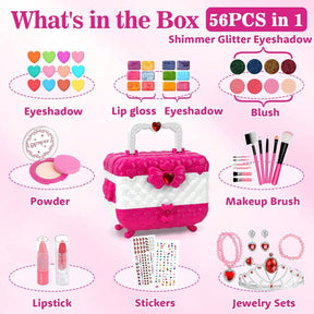 Kids Makeup Kit And Jewelry Set For Girl, Toys For Girls Ages 3 4 5 6 7 8 9 10, Ideal Gifts For Girls