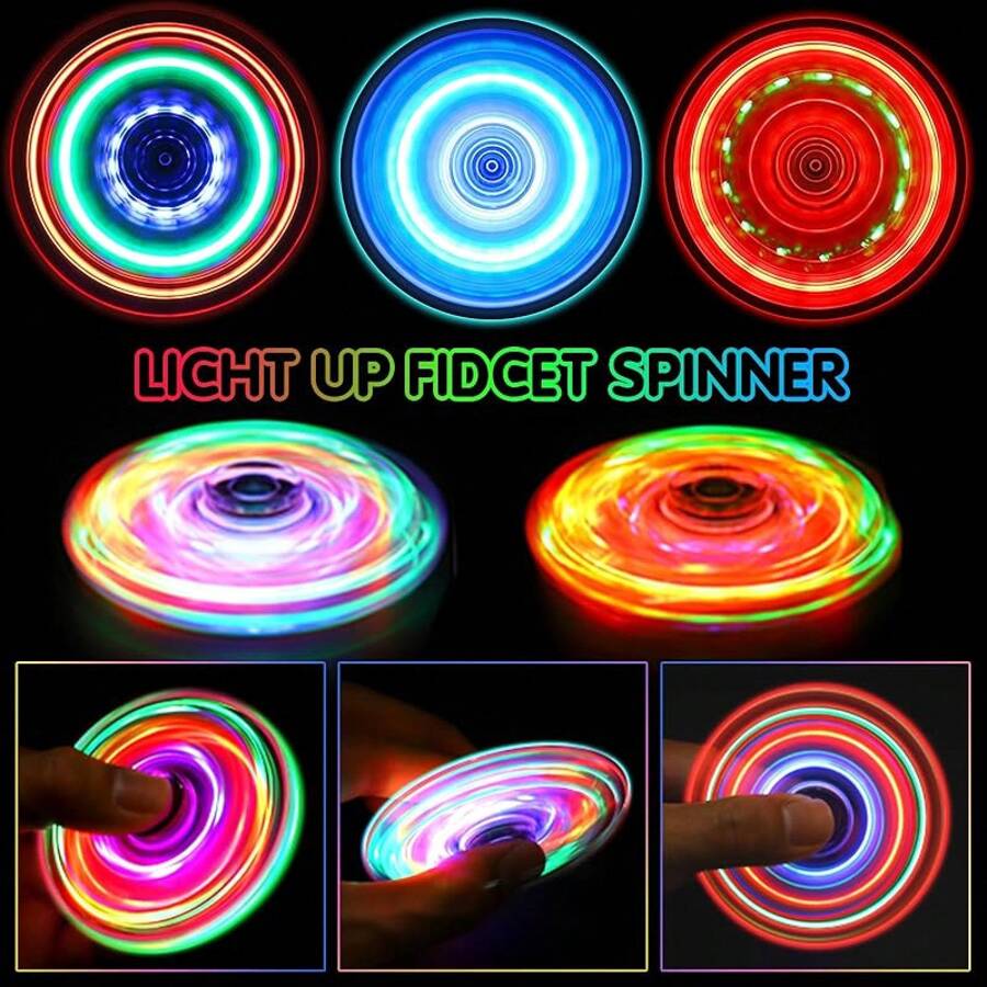 Light Up Sensory Fidget Toys 4-8 8-12, Classroom Prizes LED Glow In Dark Hand ADHD Autism Boys Girls 3-5 Birthday Gifts