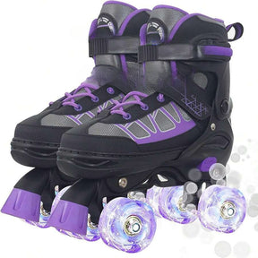 Roller Skates For Kids Boys Girls, Adjustable Quad Skates With Light Up Wheels For Toddler Little Kids Ages 6-12, Beginners Outdoor Sports