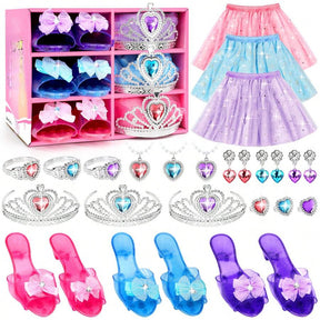 28 PCS Toys For Girls, Princess Dresses For Girls, Unicorns Gifts For Girls, Princess Dress Up Clothes For Little Girls, Skirts, Princess Shoes, Crowns, Jewery, 3+ Year Old Girls Birthday