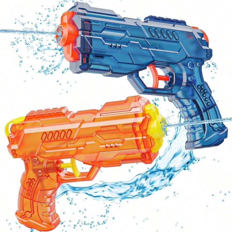 Gun - Leakproof Squirt Gun Adults Summer Blaster Soaker Small Guns Toys, 2 Pack Watergun Pool Beach Outdoor Fighting Blue Orange