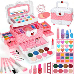 Cosmetics - Girls' Children's Makeup Set, Washable Girls' Makeup Set, Washable Children's Makeup Set, Cosmetics Gift Set, Suitable As A Birthday Or Christmas Gift For Girls Aged 3 And Above.