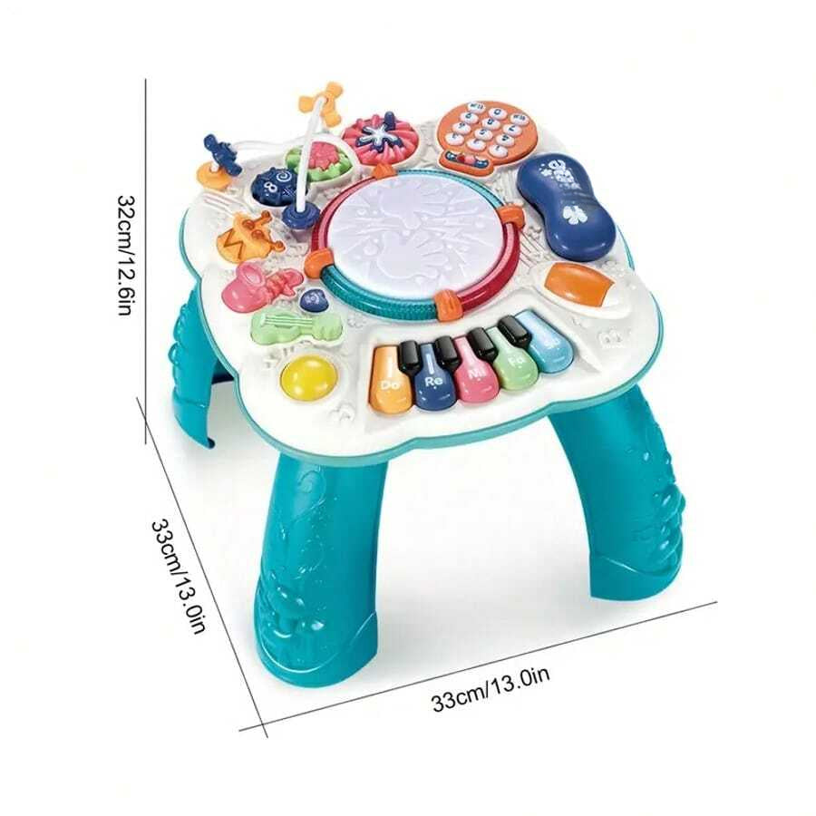 Children's Interactive Luminous Music Activity Table - Adjustable And Detachable Legs, Simulated Piano Keys, Sensory Training Toys,