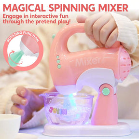 Play Kitchen Toys, Pretend Play Kitchen Appliances Toy Set With Coffee Maker, Mixer, Toaster With Realistic Lights& Sounds, Birthday Gift For Kids Ages 3+, Pink