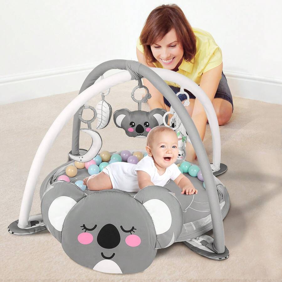 4-In-1 Baby Play Mat Baby Gym,Mat For Floor Activity Gym Ball Pit Including 30 Balls With 5 Infant Learning Sensory Baby Toys For Newborn Toddler To Develop Motor Cognition Boy & Girl Spring Halloween Gifts