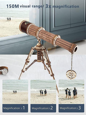 Monocular Telescope 3D Wooden Puzzle Craft Kits to BuildGame Assembly Toys for Children Teens Adult Birthday Gift