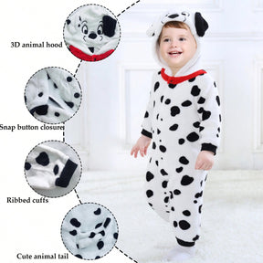 Spotted Dog Costume For Toddlers, Kids Animal Inspired Jumpsuit, Dress Up Playwear Outfit For Boys & Girls, Children's Cosplay Clothes