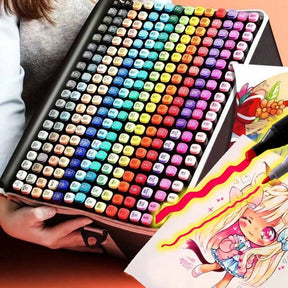 48/60/80/120/168/262pcs Dual-Tip Marker Set, Oil-Based Marker Set In Large Sizes, Painting Graffiti Ink Pen Pigment Pen Set