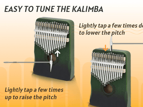 5 Styles Kalimba 17 Key Thumb Piano, Portable Mahogany Thumb Piano With Instructions, Carrying Case, Hammers - Cherry Wood - Musical Instruments For Music Lovers, Beginners, Outdoor Pianos (Butterfly Love Flower--B)