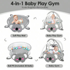 4-In-1 Baby Play Mat Baby Gym,Mat For Floor Activity Gym Ball Pit Including 30 Balls With 5 Infant Learning Sensory Baby Toys For Newborn Toddler To Develop Motor Cognition Boy & Girl Spring Halloween Gifts