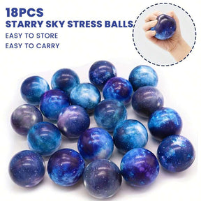 18pcs Stress Balls Space Foam Stress Balls , 2 Inch Durable Polyester Sensory Toys, Perfect For Birthday Party FavorsGift, School Prizes, Classroom Rewards, Halloween Christmas Gift