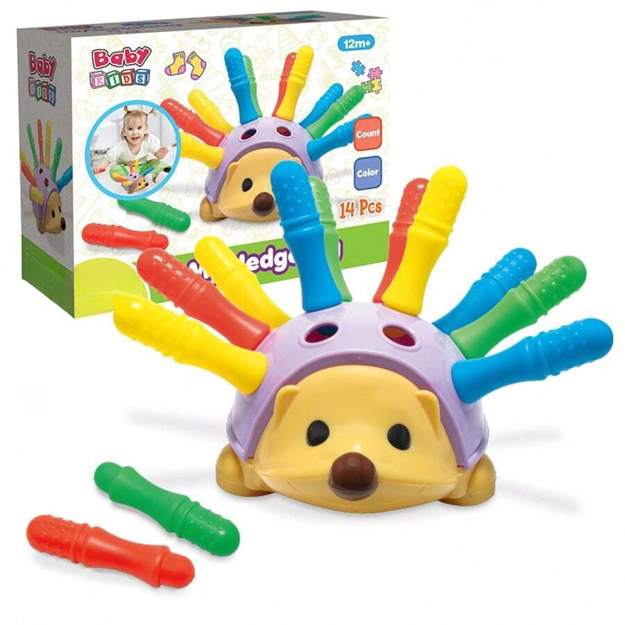 Toddler Learning Toys - Fine Hand Hedgehog, Fine Motor Toys, Over 12 Months Old, 14-Piece Set, Toddler Toys, Essential Toys For Newborns, Children's Day Gifts, Special Promotion In Summer, Kids Toys