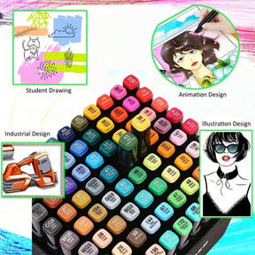 48/60/80/120/168/262pcs Dual-Tip Marker Set, Oil-Based Marker Set In Large Sizes, Painting Graffiti Ink Pen Pigment Pen Set