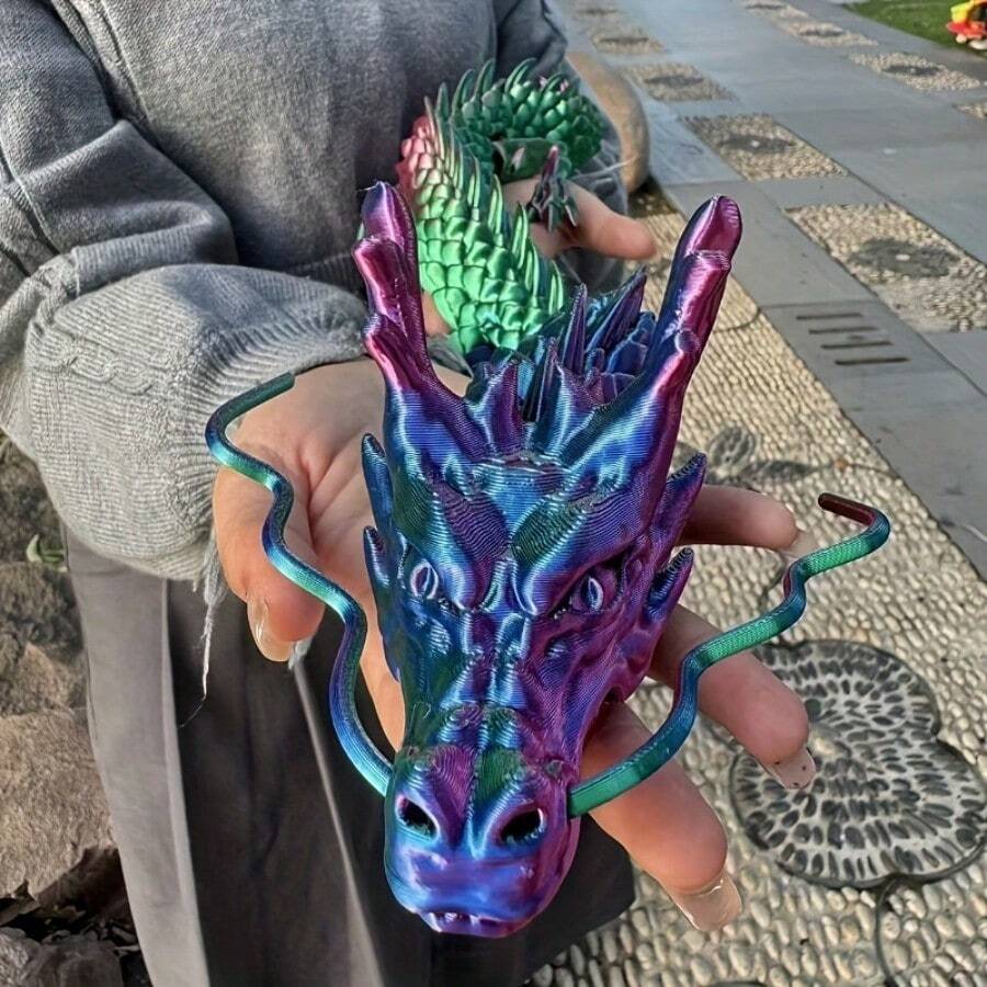 35.4 Inch Chinese Loong Model Set, 3D Printing Movable Dragon Tabletop Decorations&Decompression Toys, Flexible Joints, Which Help The Development Of Creativity And Imagination