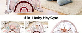 4-In-1 Baby Play Mat Baby Gym,Mat For Floor Activity Gym Ball Pit Including 30 Balls With 5 Infant Learning Sensory Baby Toys For Newborn Toddler Boy & Girl Halloween Gifts