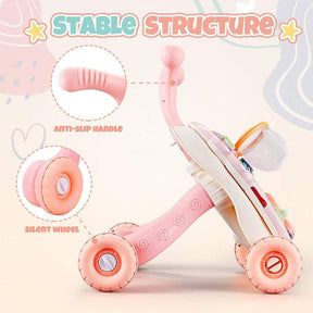 3 In 1 Baby Walker And Activity Center For Baby Girl,Toddler, Learning To Walk, Sit To Stand, Early Learning Push Toys For Infant 6-12 Months Pink