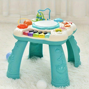 Children's Interactive Luminous Music Activity Table - Adjustable And Detachable Legs, Simulated Piano Keys, Sensory Training Toys,