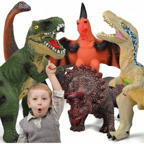 6 Piece Jumbo Dinosaur Toys For Kids And Toddlers, Dinosaur Toys For Kids 3-5, Large Soft Dinosaur Toys For Dinosaur Lovers - Perfect Dinosaur Party Favors, Birthday Gifts