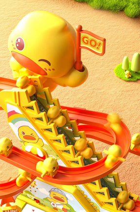 Small Duck Climbing Stairs Duck Roller Kids Toys, Electric Automatic Track Slide Stairs Coaster Toys With 6 Duck For Kids, Indoor Toy With Led Flashing Lights Small Duck Slide Toy For 3-8 Kids Birthday Gifts Boys Girls