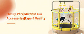 2025 Upgraded Kids Trampoline With Safety Enclosure,Indoor Outdoor Toddler Trampoline,55-Inch Kids Trampoline With Safety Net - Indoor And Outdoor Toddler Trampoline For Children Aged 3-8, With A Gap-Free Safety Design And Reinforced Jumping