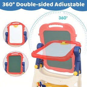 Art Easel For Kids, Adjustable Standing Rotatable Double Sided Easel With Painting Accessories For Toddlers Boys & Girls Age 2/3/4/5, Standing Toddler Art Easel, Ideal Birthday/Christmas/New Year Gifts