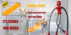 4 Pcs Telescopic Suction Cup Robot Toy, Coolest Pop Tubes Sensory Toys For ToddlersEducational Fidget Toys Robot Party Favors For Anxiety Kids For 3-9 Year Old Boys GirlsA Birthday Present,Perfect Holiday Gift, Birthday Gift, Christmas, Halloween Gift