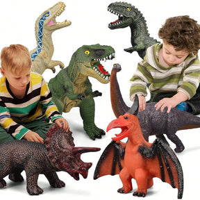 6 Piece Jumbo Dinosaur Toys For Kids And Toddlers, Dinosaur Toys For Kids 3-5, Large Soft Dinosaur Toys For Dinosaur Lovers - Perfect Dinosaur Party Favors, Birthday Gifts