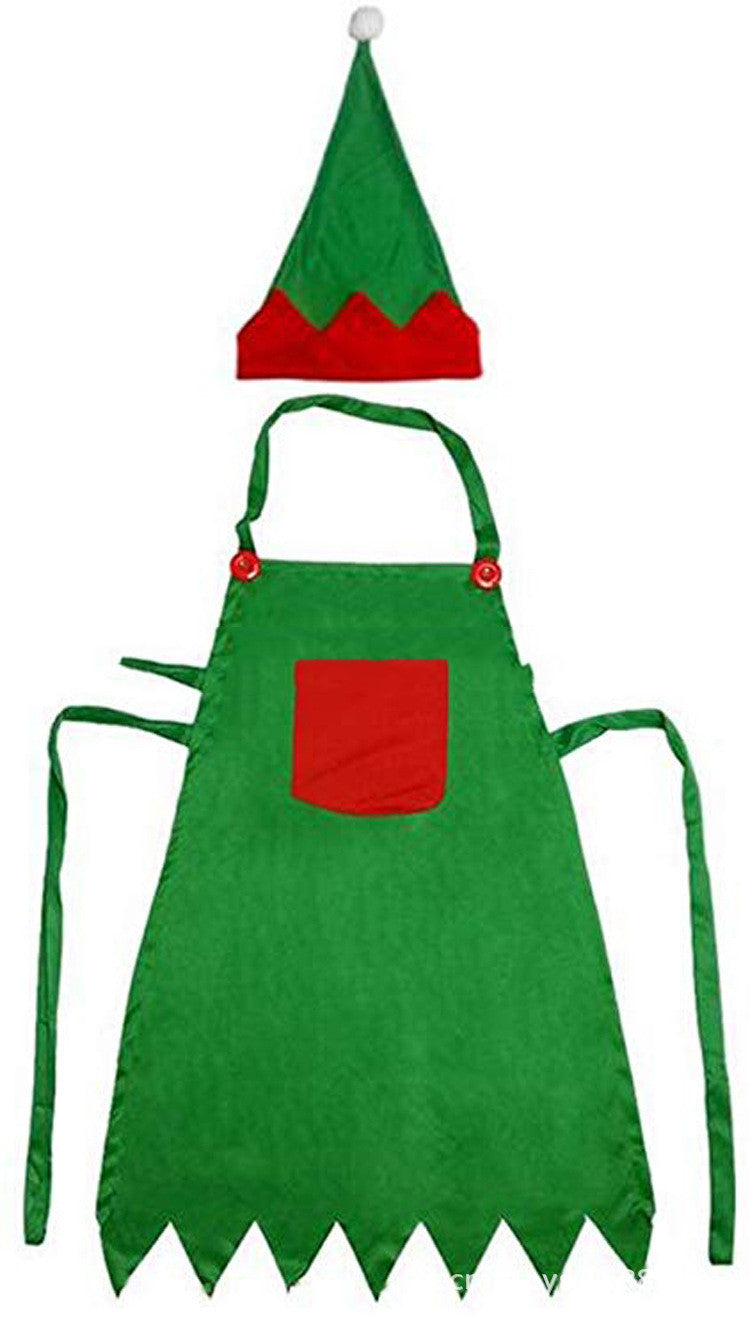 Christmas Elf Apron Kids Dress Up Set