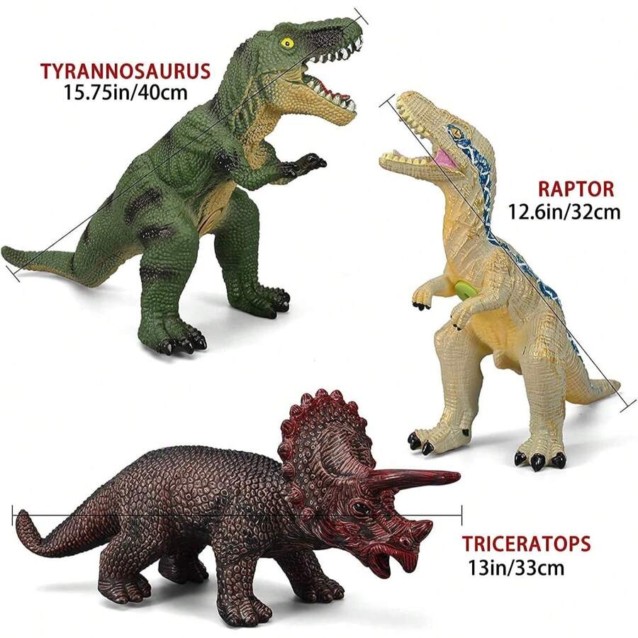 6 Piece Jumbo Dinosaur Toys For Kids And Toddlers, Dinosaur Toys For Kids 3-5, Large Soft Dinosaur Toys For Dinosaur Lovers - Perfect Dinosaur Party Favors, Birthday Gifts