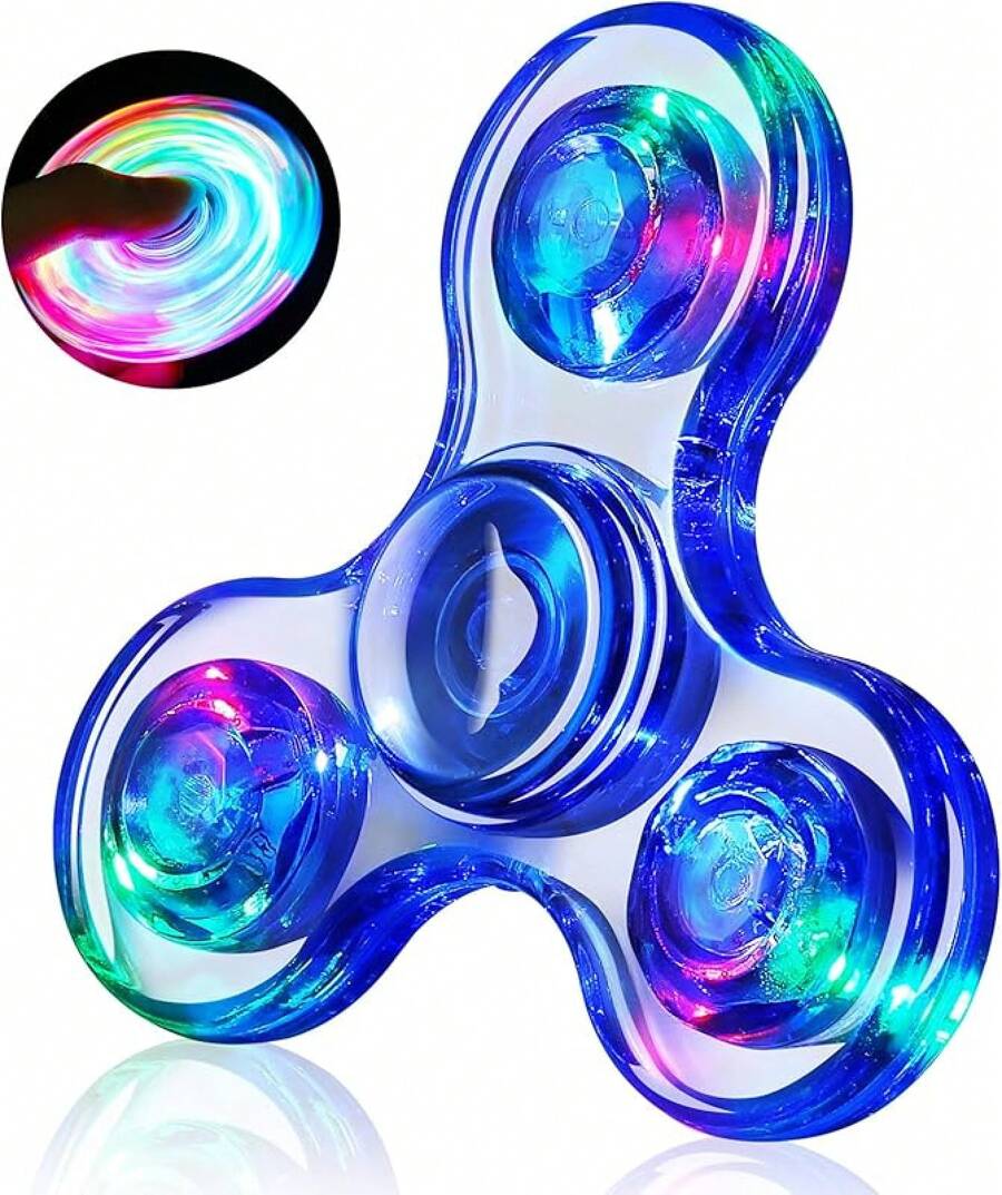Light Up Sensory Fidget Toys 4-8 8-12, Classroom Prizes LED Glow In Dark Hand ADHD Autism Boys Girls 3-5 Birthday Gifts