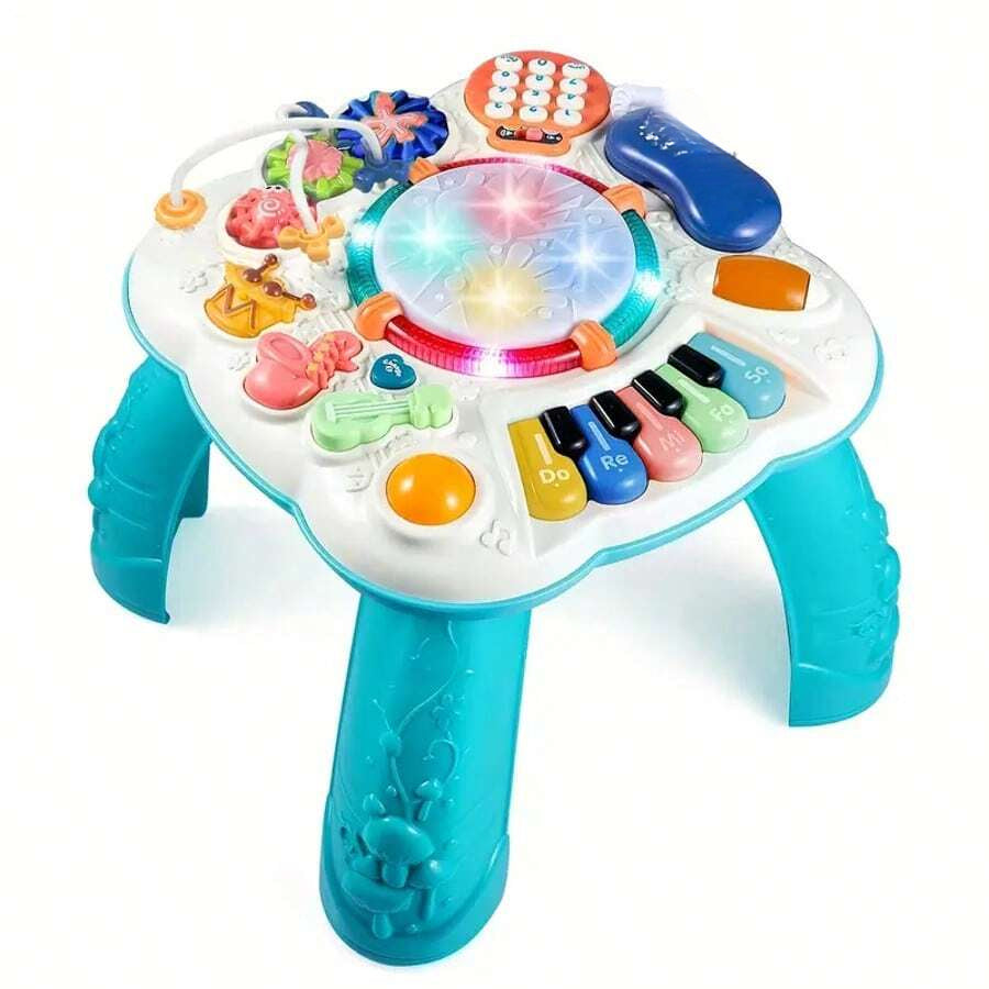 Children's Interactive Luminous Music Activity Table - Adjustable And Detachable Legs, Simulated Piano Keys, Sensory Training Toys,