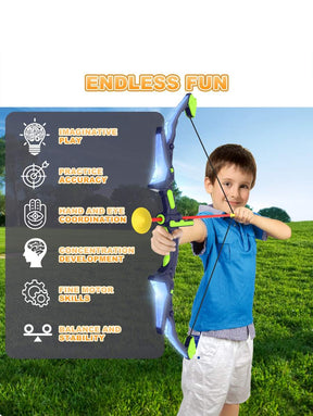 2 Pack Kids Bow And Arrow Set With LED Flash Lights, 14 Suction Cup Arrows And Fluorescence Standing Target-Perfect Indoor And Outdoor Archery Set Toy Gift For Boys And Girls Ages 4-12