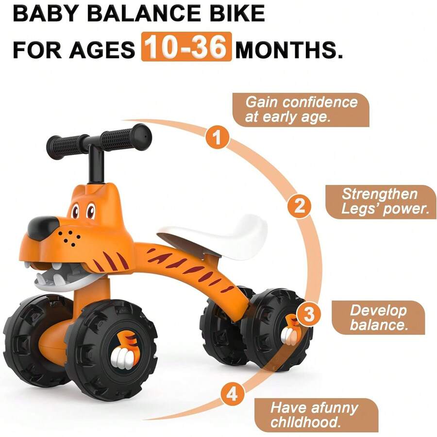 Baby Balance Bike Toys For 1 Year Old, Birthday Gifts For Boys And Girls, Silent Wheels & Non-Pedal Baby Walker Riding Toys For 10-36 Months Toddlers, Kids First Bike Gifts,Toys Baby Boy,Toddler,1year Old Toys