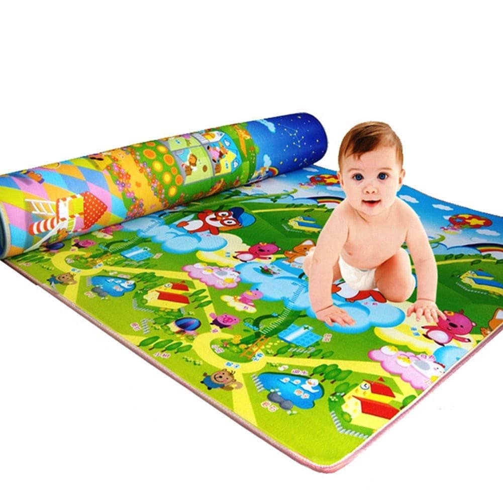 Baby Play Mat Kids Rug For Playroom, Floor Mat For Toddlers, Playtime Collection ABC, Fruit, Animals Educational Area Rugs For Kids Room Classroom Or Picnic