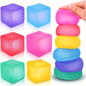 3 Pcs Colorful Relaxation Soft Blocks - Slow Rise, Stress Relief Ball Sensory Toys, Reduce Anxiety, Class Prizes, Thanksgiving, Christmas Gifts, 2025 New Year Gifts (Random Colors)