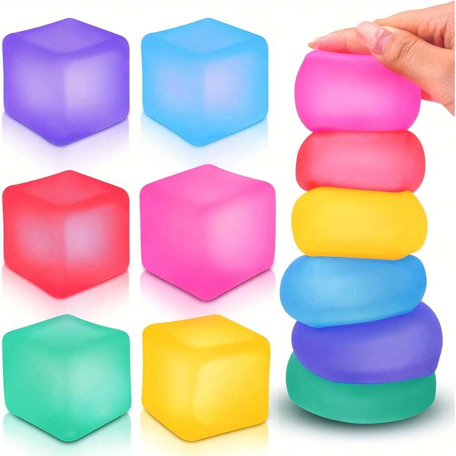 3 Pcs Colorful Relaxation Soft Blocks - Slow Rise, Stress Relief Ball Sensory Toys, Reduce Anxiety, Class Prizes, Thanksgiving, Christmas Gifts, 2025 New Year Gifts (Random Colors)