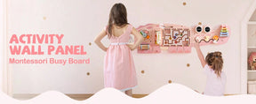 Montessori Wooden Busy Board For Toddlers - Wall Mounted Activity Center With Gears, Locks, Mazes & Sensory Toys Educational Learning Toy Gift For Boys & Girls