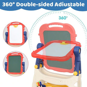 Art Easel For Kids, Adjustable Standing Rotatable Double Sided Easel With Painting Accessories For Toddlers Boys & Girls Age 2/3/4/5, Standing Toddler Art Easel, Ideal Birthday/Christmas/New Year Gifts