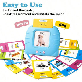 Spanish & English Talking Flash Cards For Boys And Girls Bilingual Spanish English, Learning Cards Sensory Sight Words Toys,Speech Training Toys, Educational Montessori Learning Interactive