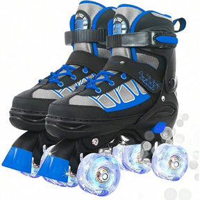 Roller Skates For Kids Boys Girls, Adjustable Quad Skates With Light Up Wheels For Toddler Little Kids Ages 6-12, Beginners Outdoor Sports