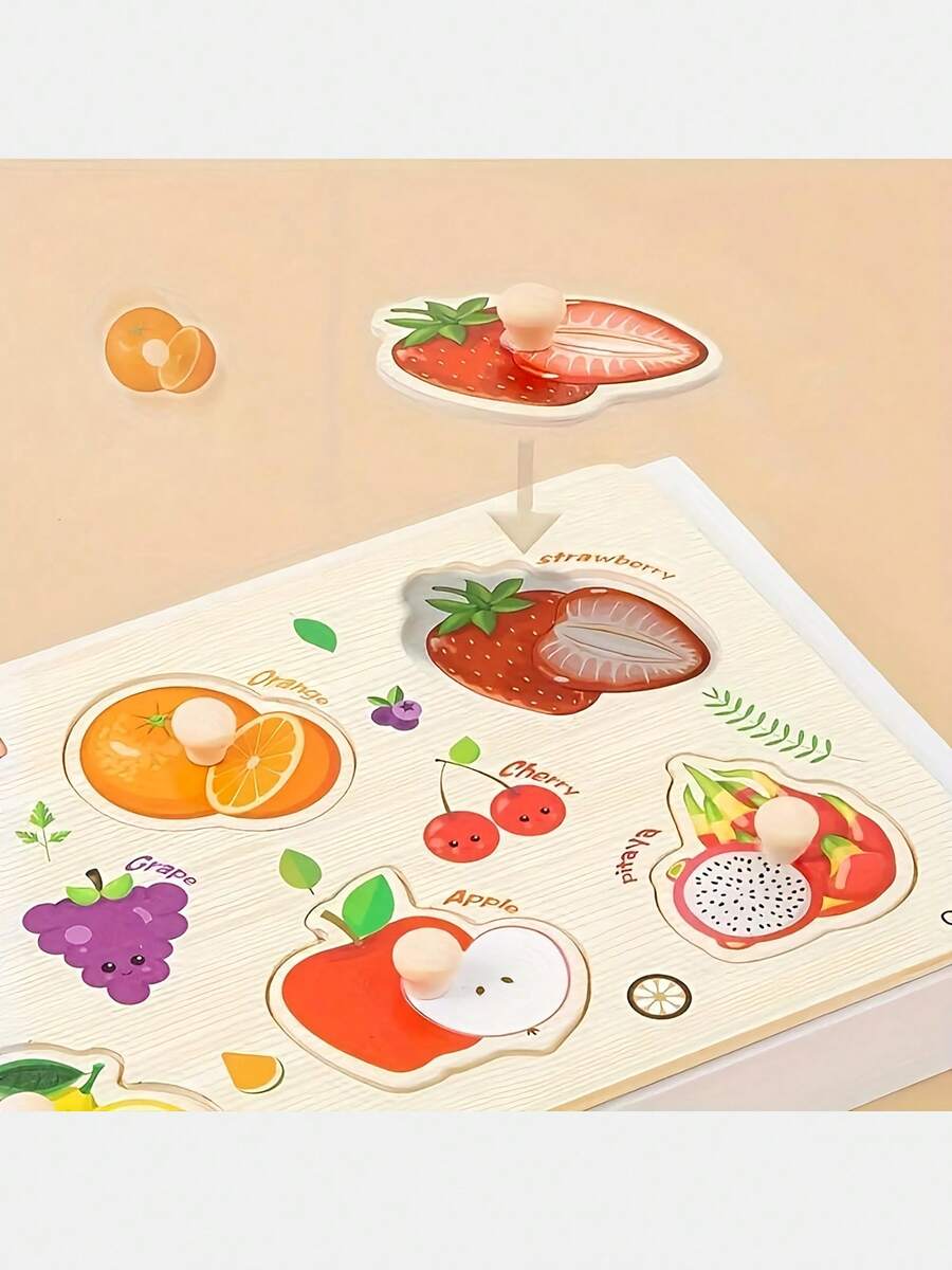 Children'S Educational Jigsaw Puzzle Toys, Wooden Fun Hand-Held Board, Animals, Farms, Dinosaurs, Numbers And Other Patterns, Interesting Teaching, Exercise Color Shape Recognition And Matching, Birthday Gifts For Boys And Girls