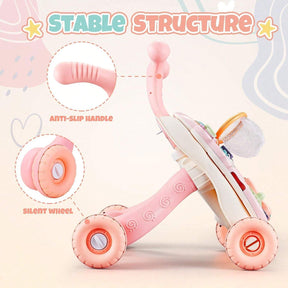 3 In 1 Baby Walker And Activity Center For Baby Girl,Toddler, Learning To Walk, Sit To Stand, Early Learning Push Toys For Infant 6-12 Months Pink
