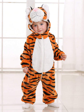 Tiger Costume For Kids & Toddlers, Animal Fancy Dress Costume Outfit Hooded Romper Jumpsuit