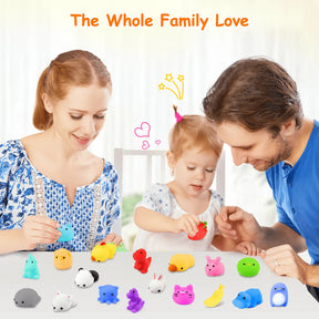 65Pcs Squishy Toys For Kids, Mini Kawaii Mochi Squishies Party Favors, Cute Animal Stress Relief Toys, Classroom Prizes, Christmas Goodie Bag Fillers, Birthday Gifts, Desk Decorations