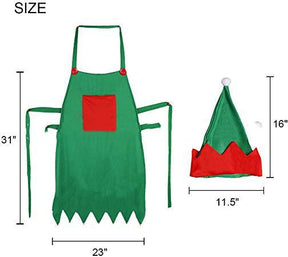 Christmas Elf Apron Kids Dress Up Set