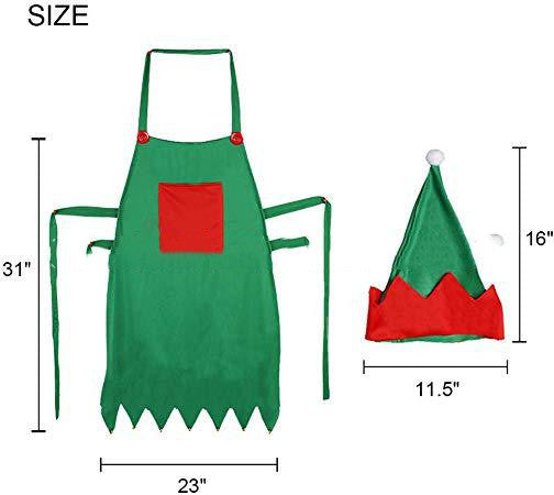 Christmas Elf Apron Kids Dress Up Set