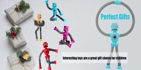 4 Pcs Telescopic Suction Cup Robot Toy, Coolest Pop Tubes Sensory Toys For ToddlersEducational Fidget Toys Robot Party Favors For Anxiety Kids For 3-9 Year Old Boys GirlsA Birthday Present,Perfect Holiday Gift, Birthday Gift, Christmas, Halloween Gift