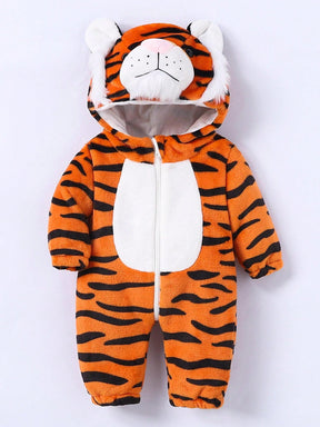 Tiger Costume For Kids & Toddlers, Animal Fancy Dress Costume Outfit Hooded Romper Jumpsuit